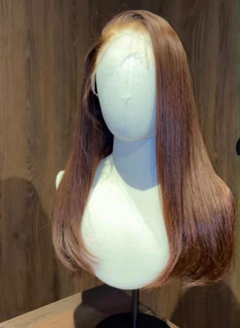 brown bonestraight  luxury human hair wig