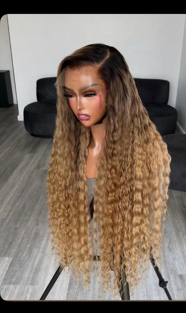 Custom colored deepwave  luxury human hair wig