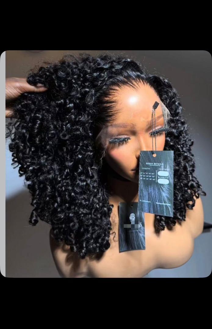 frontal pixie  luxury human hair wig