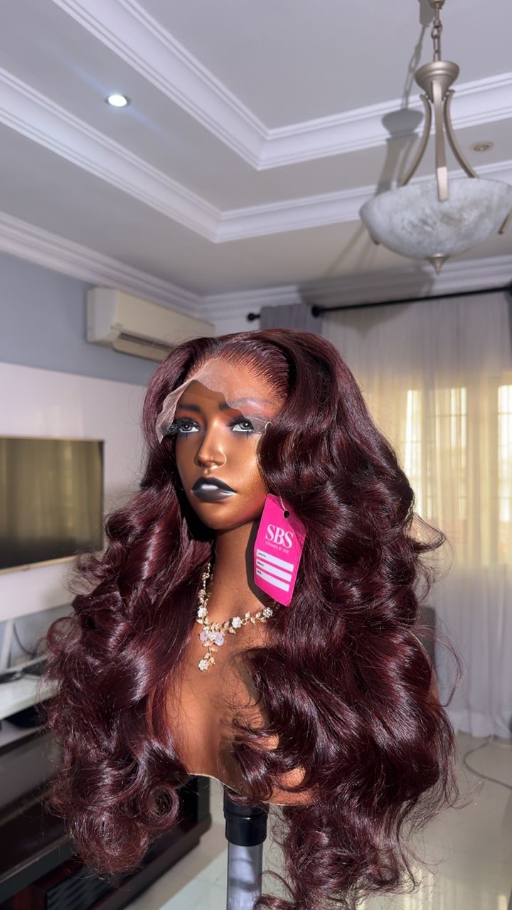  Cola 🍇 brown wavy luxury human hair wig