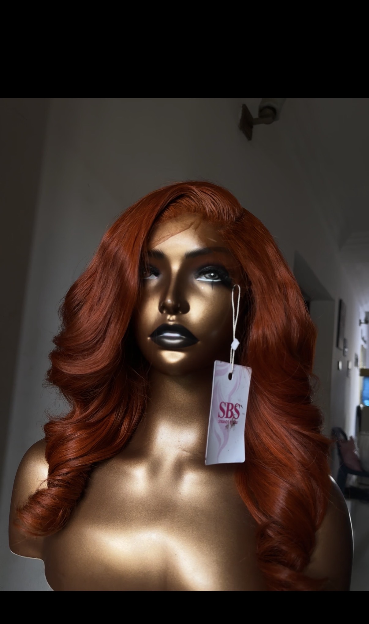 Raw ginger wavy luxury human hair wig