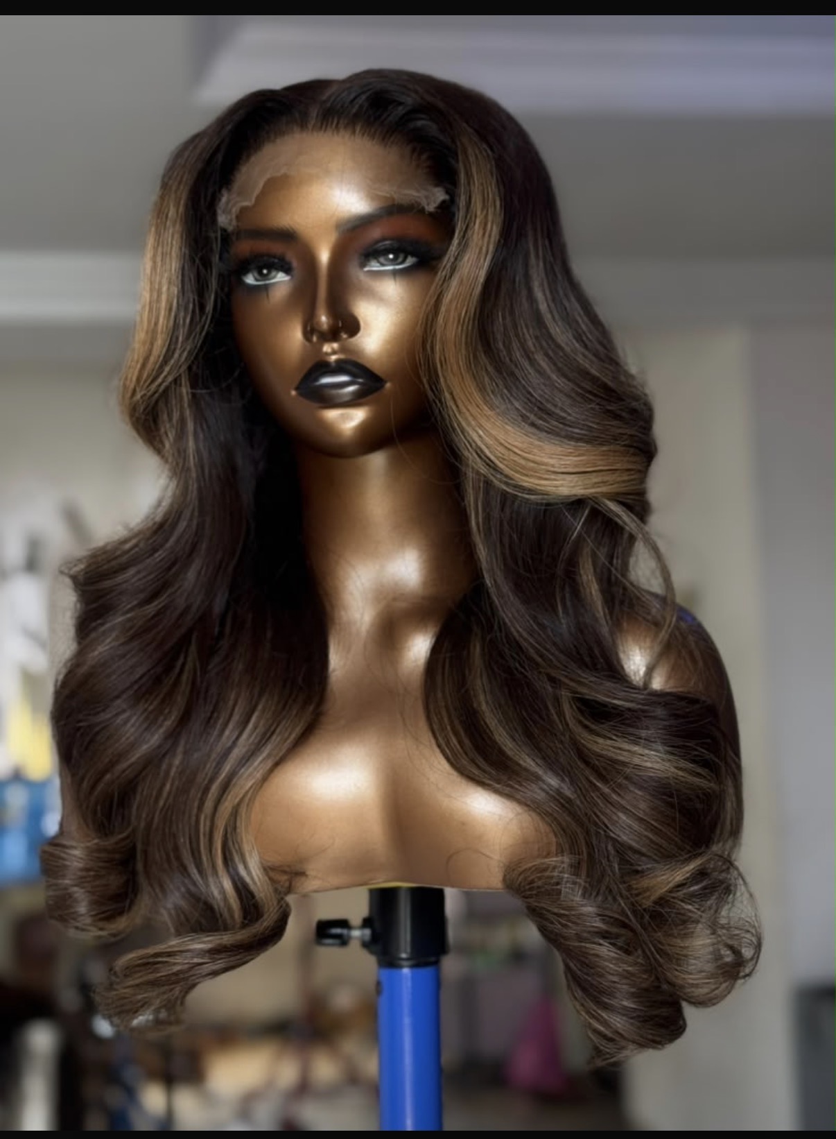 Custom colored bounce  luxury human hair wig