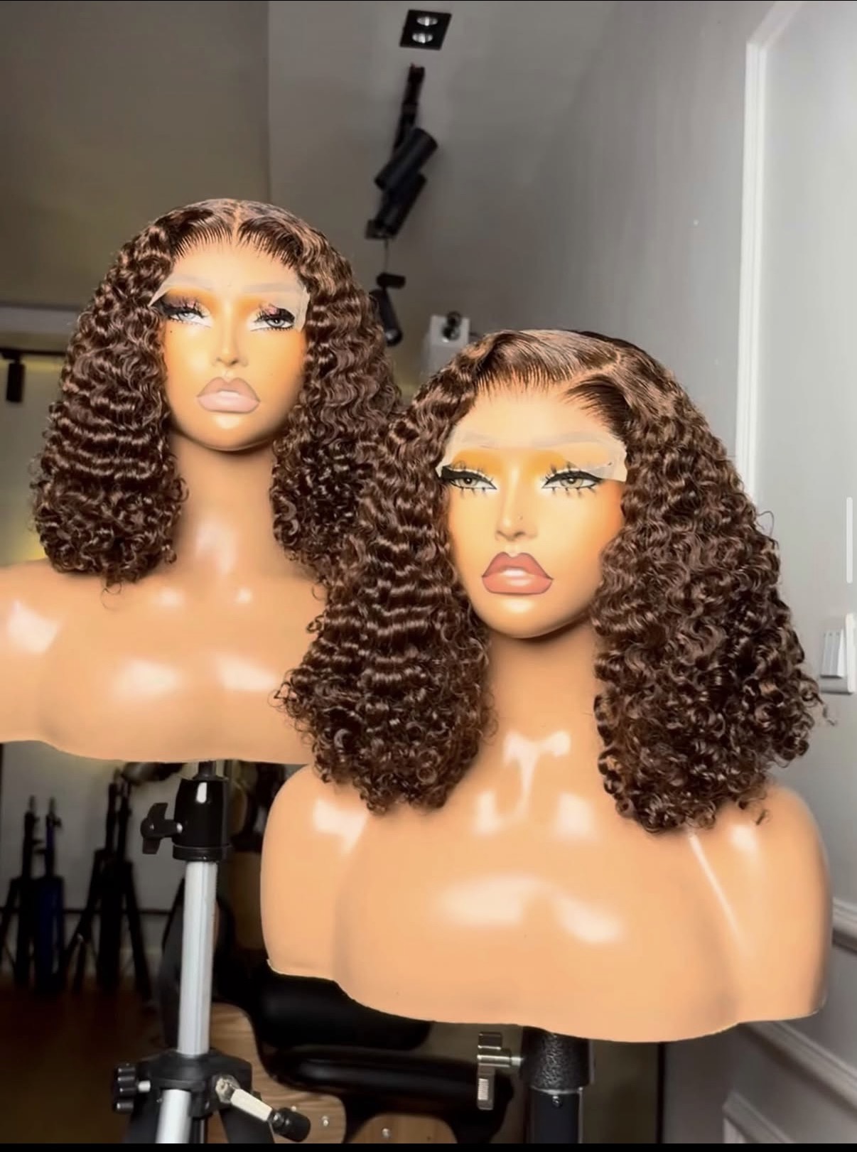 Brown pixie luxury human hair wig