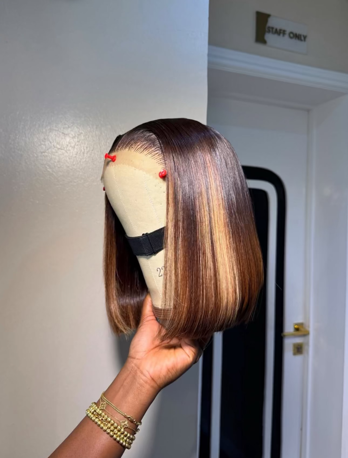Piano bonestraight  luxury human hair wig