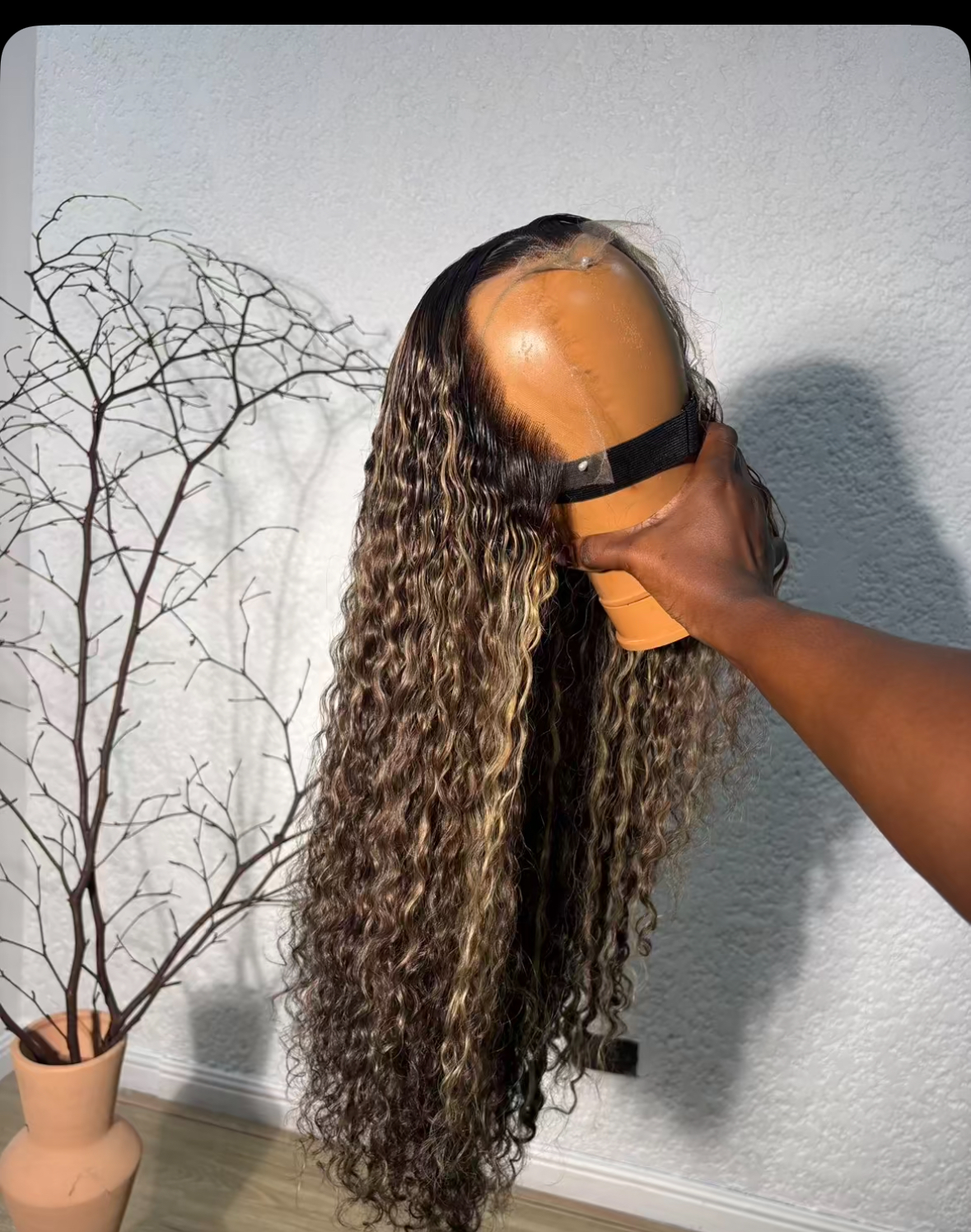Custom colored deepwave  luxury human hair wig