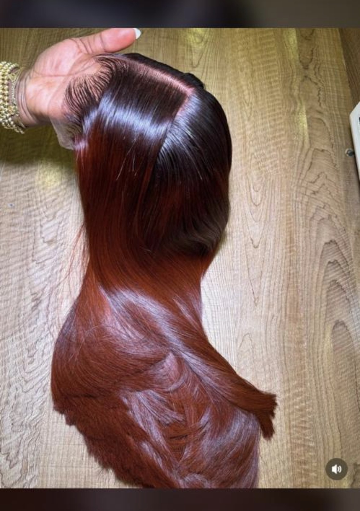 Ombré bonestraight  luxury human hair wig