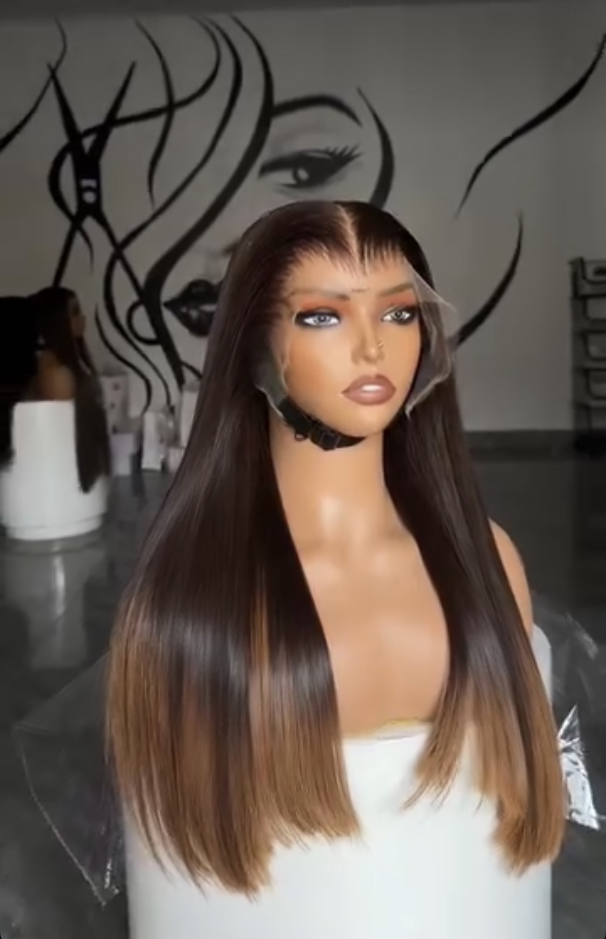 2 toned bonestraight luxury human hair wig